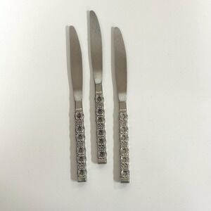 Vintage Applique Oneida Knives- 3 ornate